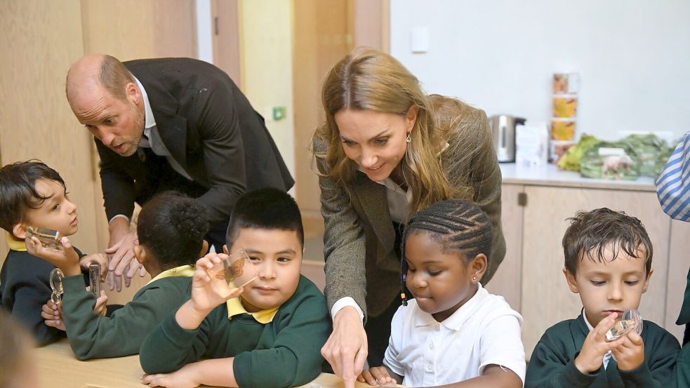 Gemeinsam mit Prinz William besuchte Kate eine Schulklasse im Natural History Museum. Foto: Eddie Mulholland/Pool Daily Tele