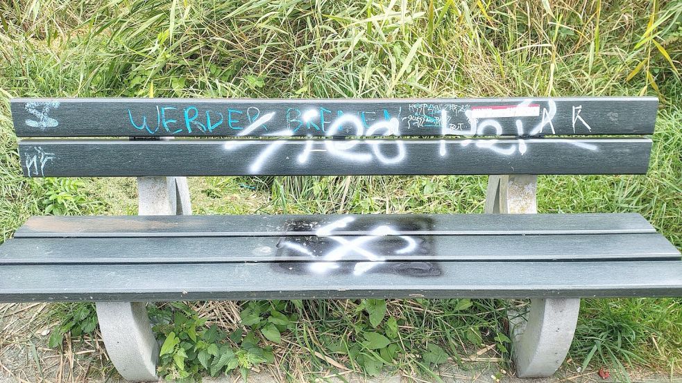 Die zweite Schmiererei befindet sich nur wenige Hundert Meter von der ersten entfernt. Foto: privat