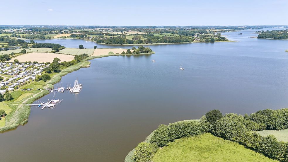Blick auf die Schlei: Sie ragt als Meeresarm 42 Kilometer ins Landesinnere hinein. (Archivbild) Foto: Georg Wendt