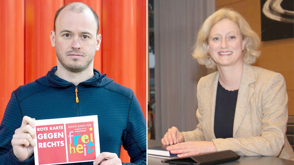 SPD-Ratsherr Sebastian Ramnitz (links) polarisiert mit scharfen Attacken gegen die Union – Simone Göhner (CDU) glaubt deshalb nicht, dass er als Referent überparteilich arbeiten sollte. Foto: Collage: OM-Medien