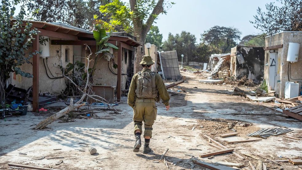 Zerstörung im Kibbuz Kfar Aza nach dem 7. Oktober 2023. (Archivbild) Foto: Ilia Yefimovich