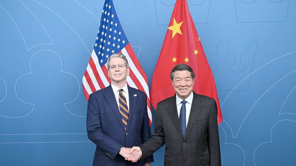 US-Finanzminister Bessent und Chinas Vize-Premier Li hatten bereits zuvor die Handelsgespräche geführt. (Archivbild) Foto: Dai Tianfang/XinHua/dpa