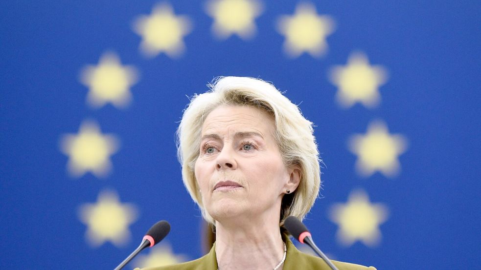 Von der Leyens Kommission muss sich Misstrauensanträgen stellen. (Archivbild) Foto: Pascal Bastien/AP/dpa