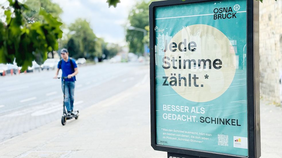 Dieses Motiv der Kampagne spielt auf den Postcast „Schinkel-Stimmen“ an. Foto: Benny Beutler