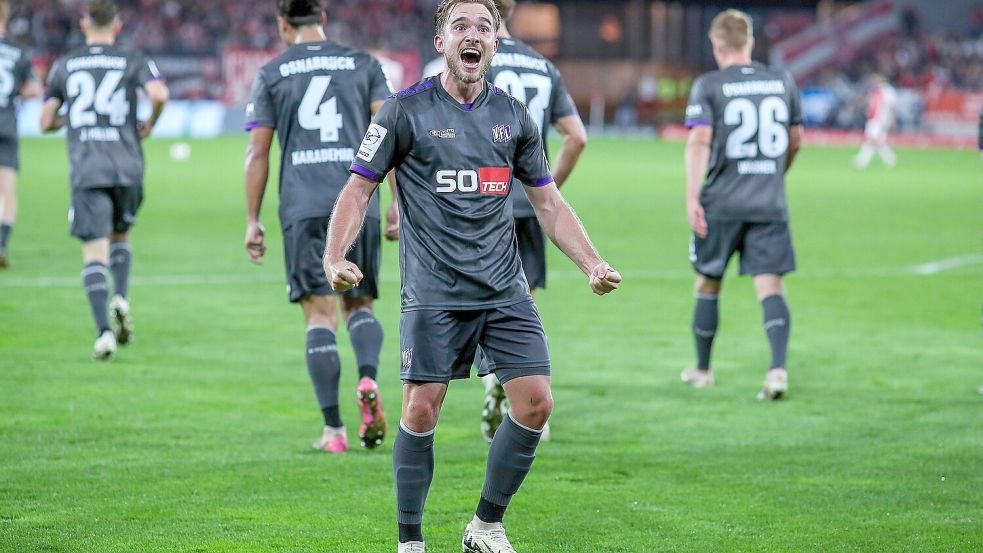 Traf für den VfL Osnabrück vom Elfmeterpunkt, es reichte aber nur zu einem Zähler: Lars Kehl. Foto: Michael Titgemeyer