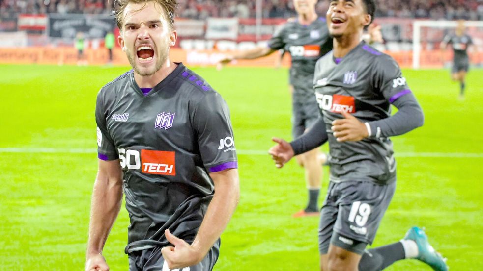 Traf vom Elfmeterpunkt, spielte aber auch abseits davon in Essen eine gute Partie: Lars Kehl vom VfL Osnabrück. Foto: IMAGO/Hendrik Gräfenkämper