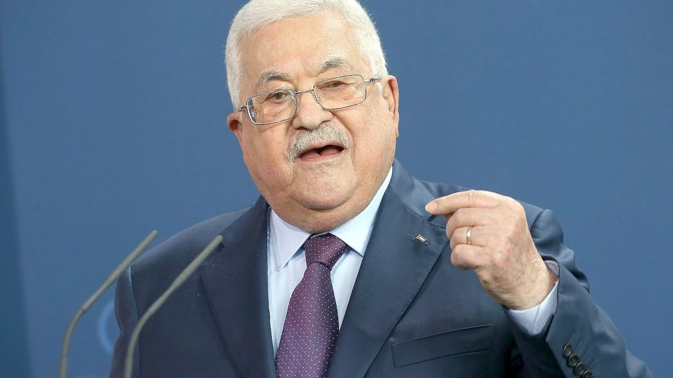 Darf per Video sprechen: Palästinenserpräsident Mahmud Abbas Foto: Wolfgang Kumm/dpa