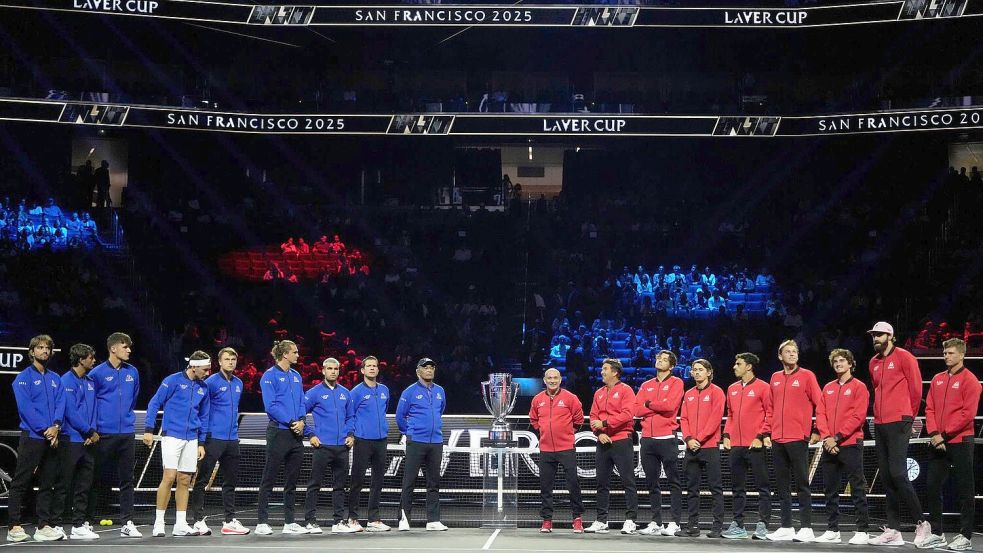 In San Francisco stehen sich beim Laver Cup Team Europa und Team Welt gegenüber. Foto: Jeff Chiu/AP/dpa