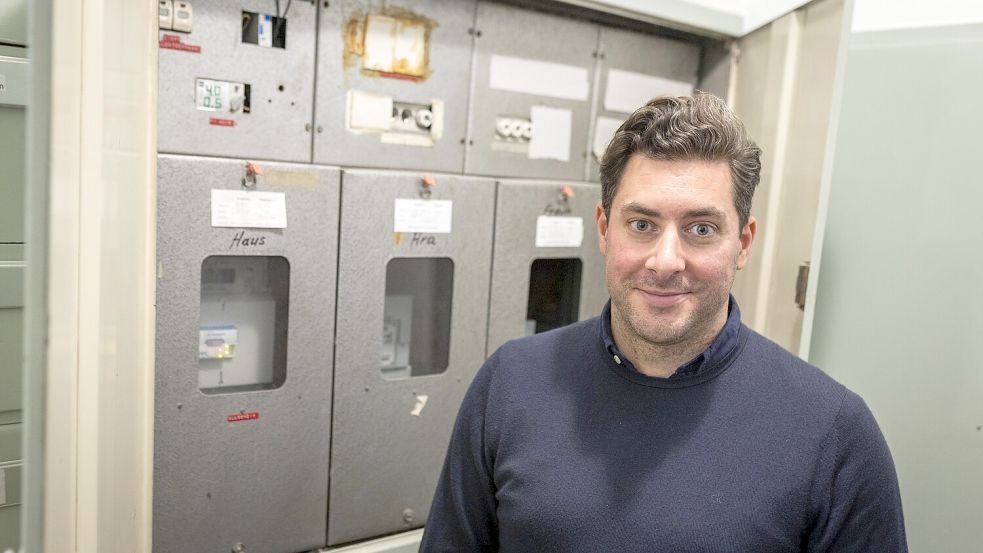 Jan-Frederic Graen hat in Osnabrück das Start-up peerMetering gegründet. Eine Art Adapter für intelligente Stromzähler soll deren Rollout weiter voranbringen. Foto: Swaantje Hehmann