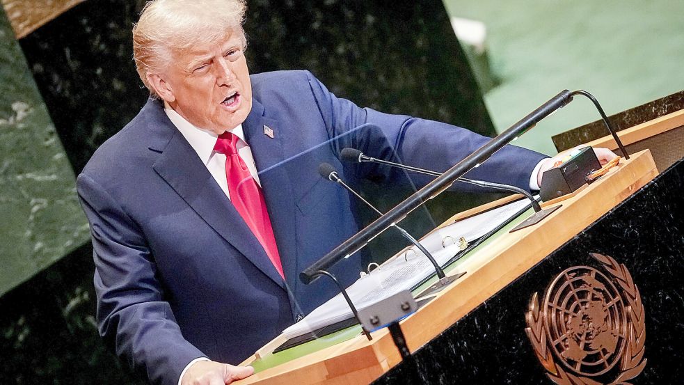 Nutzte die UN-Vollversammlung, um seine Politik in den höchsten Tönen zu loben: US-Präsident Donald Trump. Foto: dpa