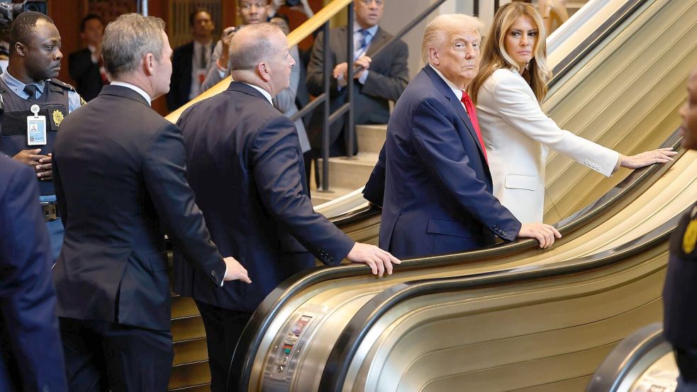 Trump will ein Nachspiel für den Stopp auf der UN-Rolltreppe. Foto: Stefan Jeremiah/AP/dpa