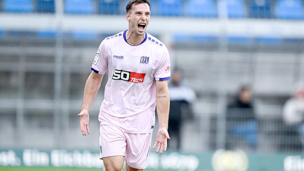 Glänzte mit einem Doppelpack im Spiel bei Waldhof Mannheim: VfL Osnabrücks Robin Meißner. Foto: osnapix / Titgemeyer