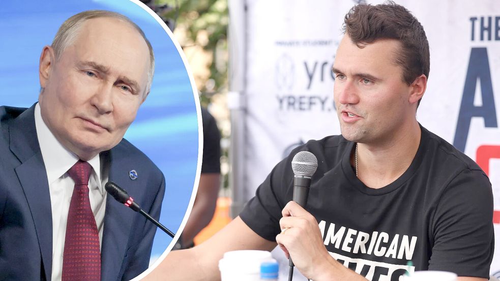Russlands Präsident Wladimir Putin hat sich zum Tod von US-Aktivist Charlie Kirk geäußert. Foto: IMAGO/ZUMA Press/Mikhail Metzel, Gage Skidmore