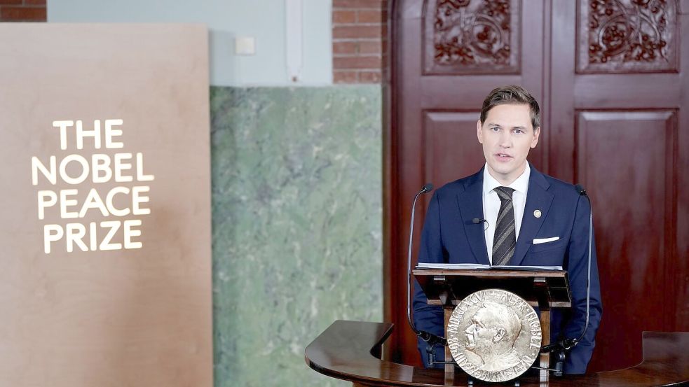 Jørgen Watne Frydnes bei der Preisbekanntgabe. Foto: Rodrigo Freitas/NTB/dpa