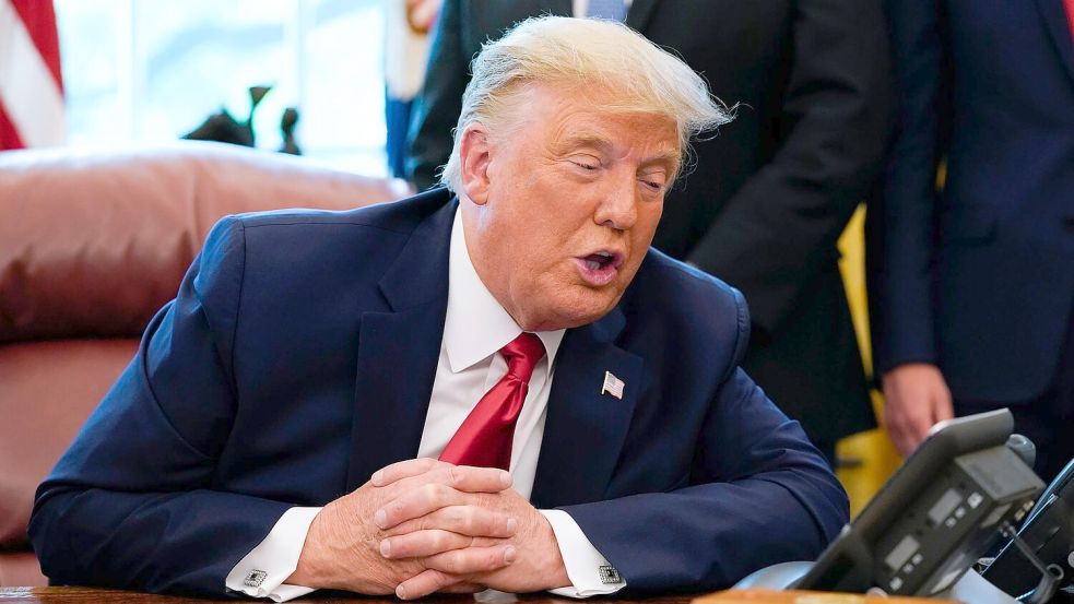 Machado habe ihm den Preis gewidmet, erzählte Trump nach dem Gespräch. (Archivbild) Foto: Alex Brandon/AP/dpa