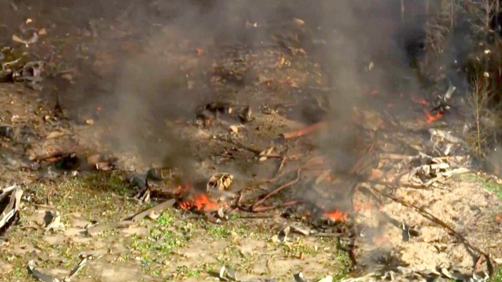 Aufnahmen vom Ort der Explosion zeigen das reinste Trümmerfeld. Foto: Uncredited/WTVF-TV/AP/dpa