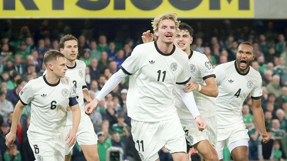 Endlich Torschütze und Matchwinner: Nick Woltemade. Foto: Christian Charisius