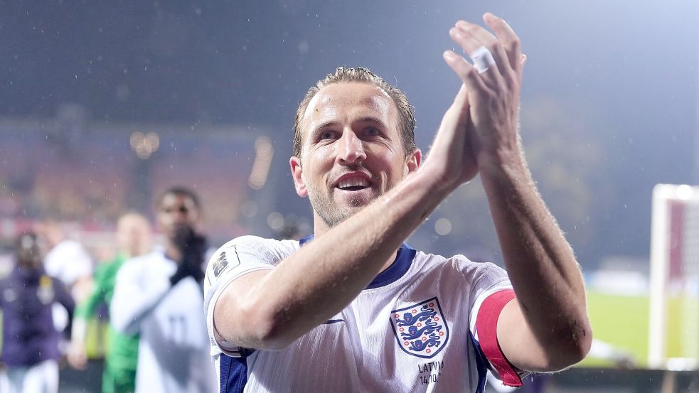 Harry Kane erzielte zwei Tore in Riga. Foto: Bradley Collyer