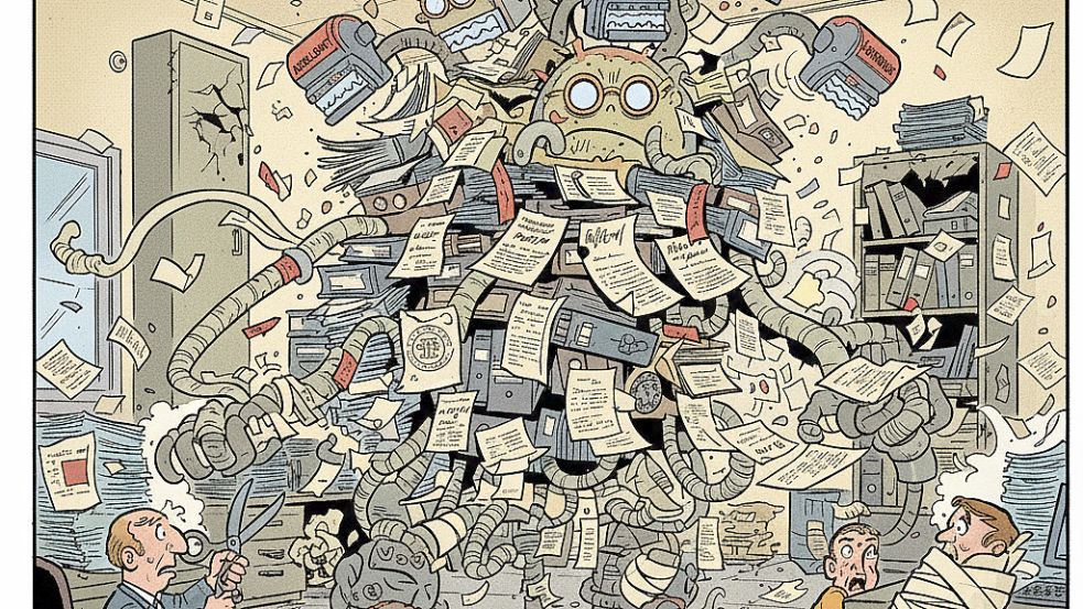 Das „Bürokratiemonster“: Gibt es sowas wirklich oder ist das bloß politrhetorisches Tamtam? Foto: Maik Nolte/erstellt mit Gemini