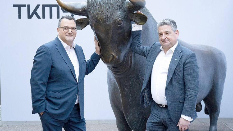 Am ersten Tag des Börsenhandels ging es für die TKMS-Aktie aufwärts. Foto: Boris Roessler