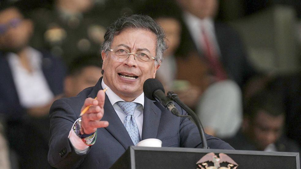 Der kolumbianische Präsident Gustavo Petro ist von der US-Regierung sanktioniert worden. Foto: Ivan Valencia/AP/dpa
