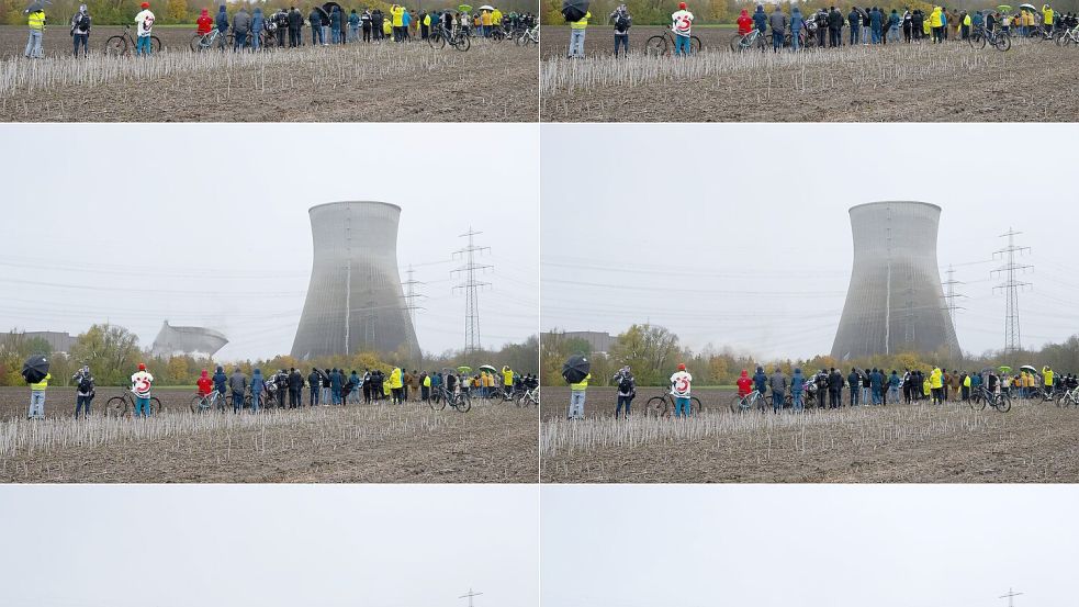 Bildkombo der Kühlturm-Sprengung in Gundremmingen. Foto: Sven Hoppe
