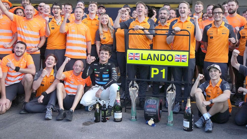 P1 für Platz eins - wird das am Ende auch der Rang für Lando Norris in der WM sein? Foto: Fernando Llano/AP/dpa