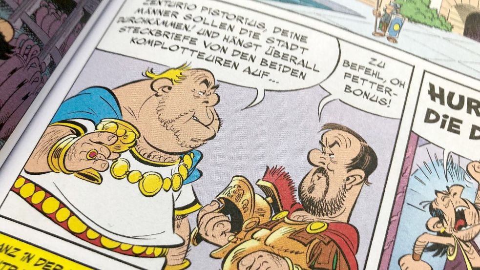 Im gerade erschienenen Band „Asterix in Lusitanien“ gibt es eine Figur namens Pistorius. Foto: Christof Bock/dpa