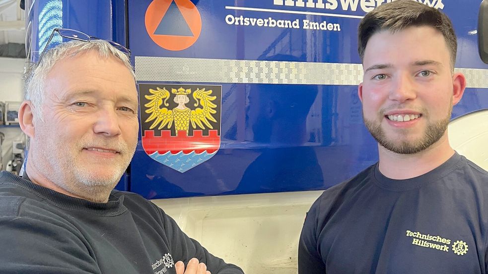 Wie der Vater, so der Sohn: Das THW zieht sich wie ein roter Faden durch die Familie. Das Ehrenamt wurde Yannick Janßen in die Wiege gelegt. Foto: privat