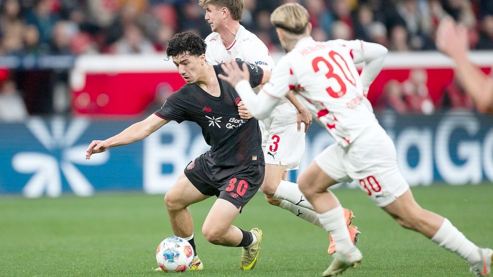 Ibrahim Maza traf zu seinem ersten Doppelpack für die Werkself. Foto: Marius Becker