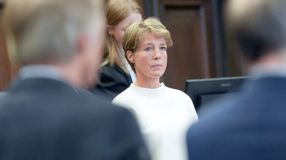 Christina Block reagiert mit Betroffenheit auf Audioaufnahmen von der Entführung ihrer Kinder in der Silvesternacht 2023/24. Foto: Marcus Brandt