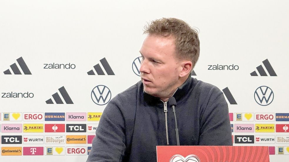 Nagelsmann bei der Pressekonferenz in Luxemburg. Foto: Arne Richter/dpa