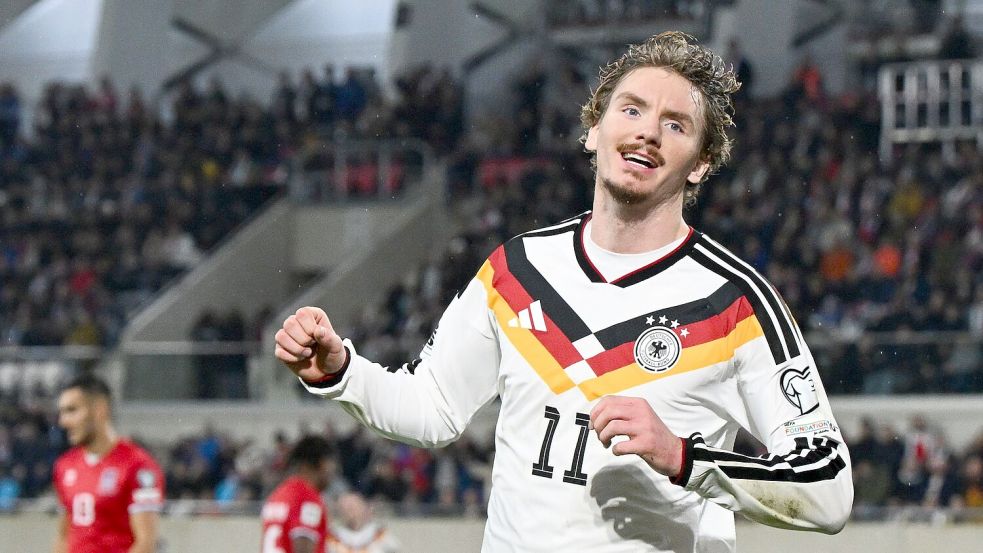 Nick Woltemade war wie in Nordirland der Matchwinner. Foto: Federico Gambarini