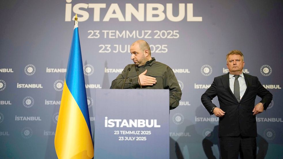 Umjerow führte ab Mai für die Ukraine Verhandlungen mit Russland und soll auch nun wieder einen Gefangenenaustausch vermitteln. (Archivbild) Foto: Emrah Gurel/AP/dpa