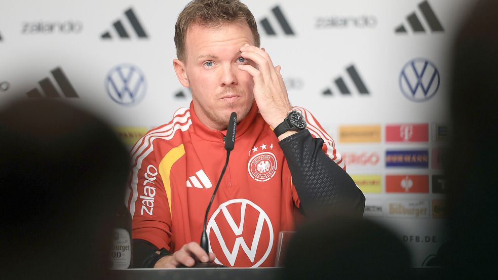 Julian Nagelsmann hat den Bericht über den juristischen Vorfall um Karim Adeyemi mitbekommen und ein erstes Gespräch mit ihm geführt. Foto: dpa/Jan Woitas