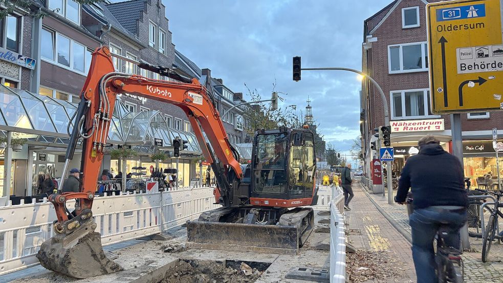 Die Neutorstraße zwischen Agterum und Rathausplatz ist seit dem 6. Oktober eine Baustelle. Foto: Mona Hanssen/Archiv