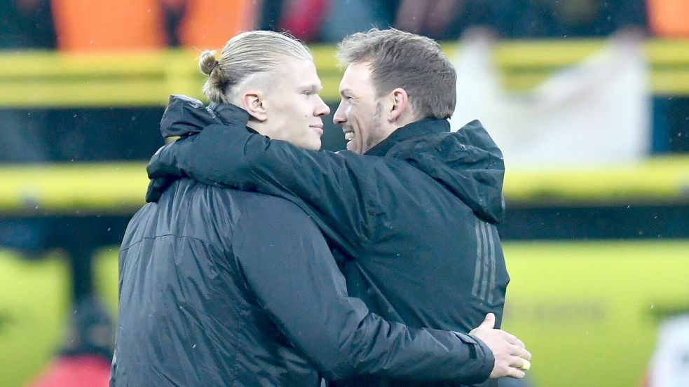 Wiedersehen in Amerika? Haaland und Nagelsmann. Foto: Bernd Thissen