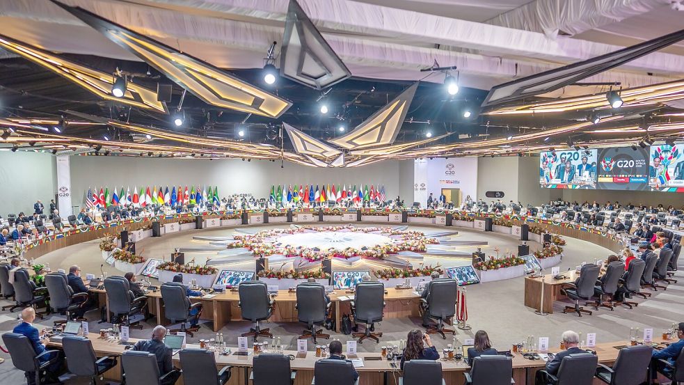 Die Beratungen der G20-Staaten im südafrikanischen Johannesburg standen unter dem Motto „Solidarität, Gleichheit und Nachhaltigkeit“. Foto: Michael Kappeler/dpa-Pool/dpa