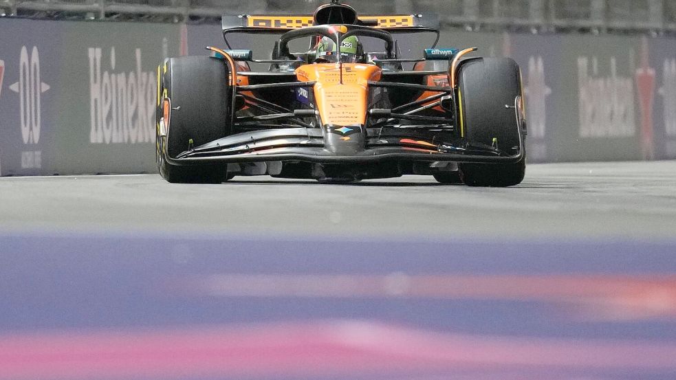 Der Dienstwagen kostete Norris alle Punkte für Rang zwei in Las Vegas. Foto: John Locher/AP/dpa