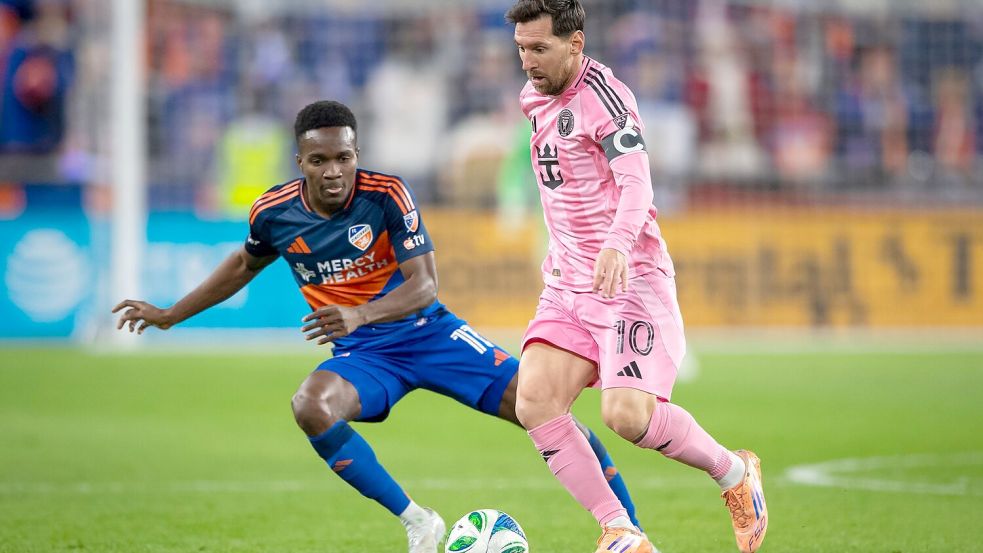 Lionel Messi ist im Playoff-Viertelfinale einmal mehr nicht aufzuhalten. Foto: Tanner Pearson/AP/dpa