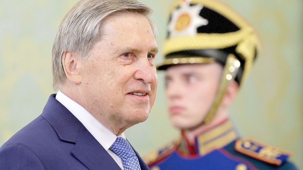 Der außenpolitische Berater von Kremlchef Wladimir Putin, Juri Uschakow, kritisiert die Initiative der Europäer zum US-Friedensplan als „nicht konstruktiv“. (Archivbild) Foto: Maxim Shemetov/Reuters Pool via