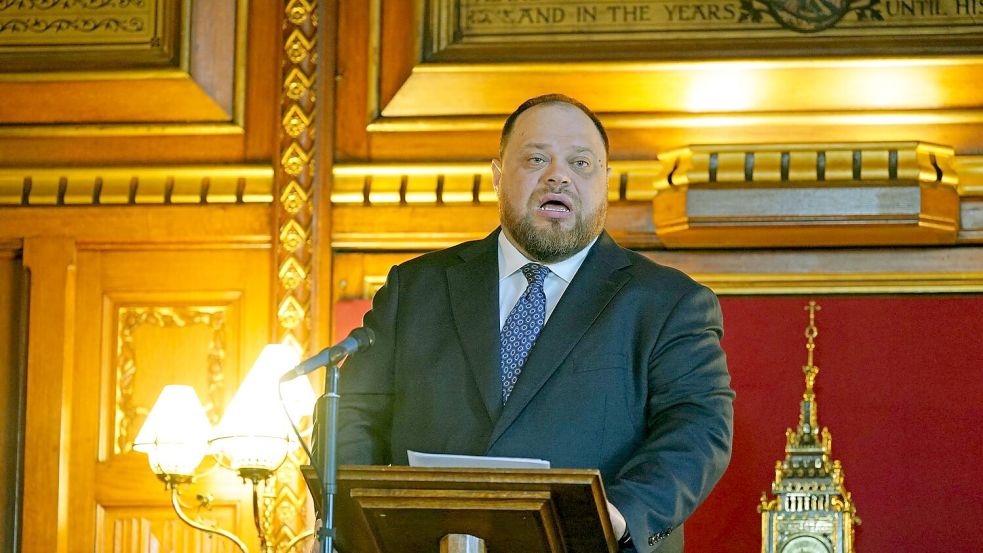 Bei einem Auftritt in Schweden hat der ukrainische Parlamentspräsident Ruslan Stefantschuk die bereits bekannten „roten Linien“ der Ukraine wiederholt. (Archivbild) Foto: Yui Mok