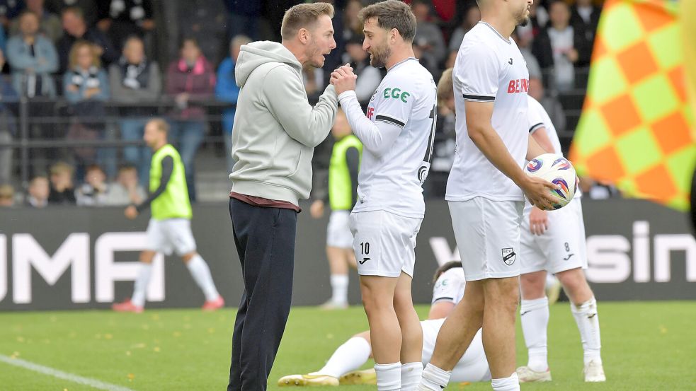 Prägende Gesichter des SC Verl: Trainer Tobias Strobl, Führungsspieler Berkan Taz Foto: imago/Dünhölter
