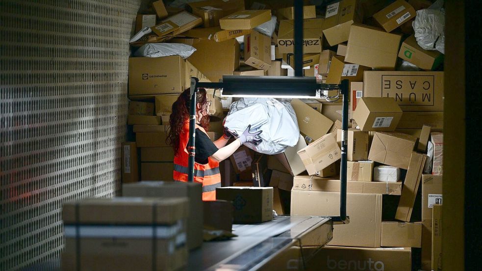 In der Vorweihnachtszeit sind die Paketmassen besonders groß. Foto: Sebastian Christoph Gollnow/dpa