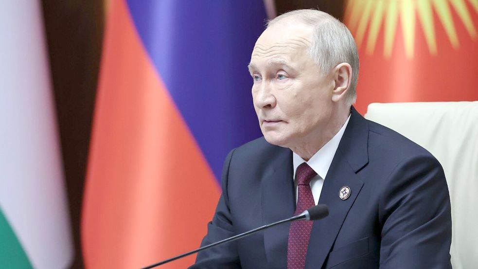 Putin ist nach eigenen Angaben bereit, einen Verzicht auf einen Angriff gegen Europa schriftlich festzuhalten. Foto: Alexander Kazakov/Pool Sputnik K