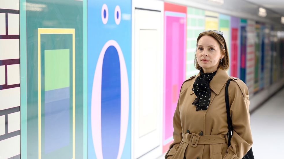 Der Kunst- und Skulpturenpfad „Purple Path“ verbindet Chemnitz mit dem Umland. Mit dabei ist die Künstlerin Tanja Rochelmeyer mit ihrer Arbeit „Glance“ im Kunstbahnhof Flöha (Archivbild) Foto: Hendrik Schmidt