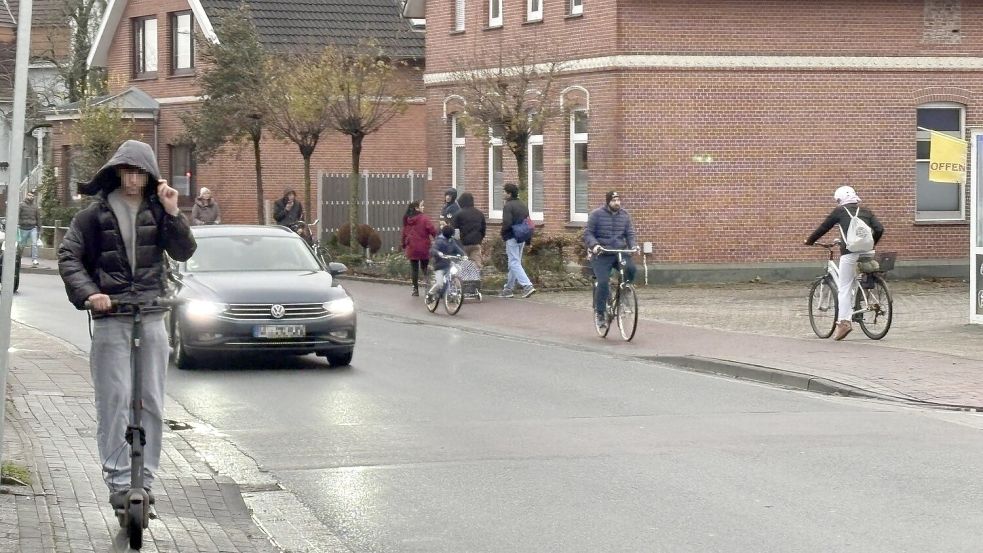 Auf den Nebenanlagen am Hoheberger Weg ist eigentlich zu allen Zeiten des Tages ordentlich was los. Foto: Karin Böhmer
