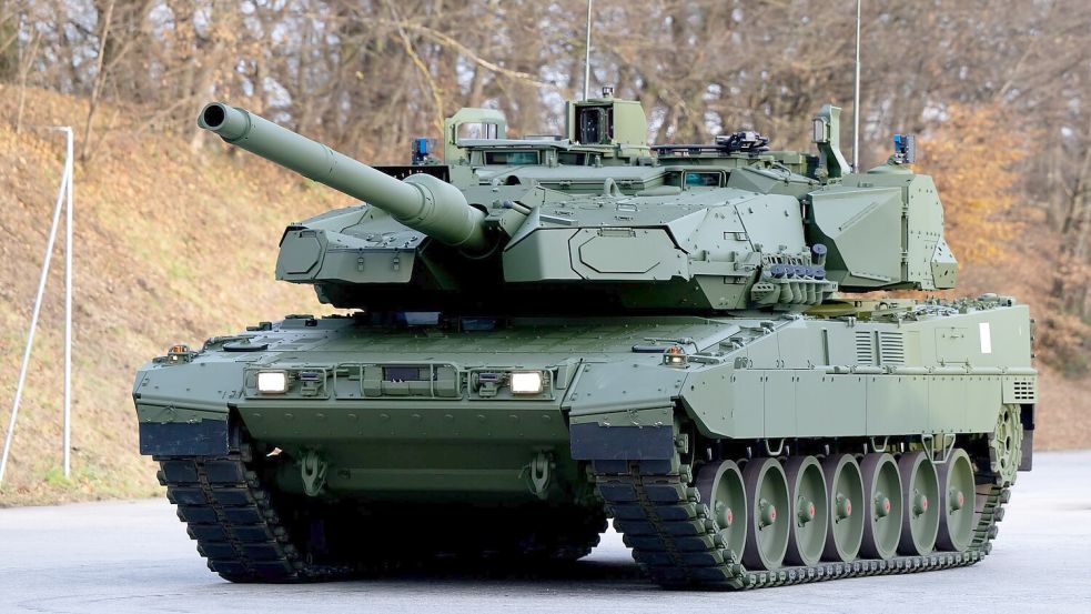 Der Leopard 2 A8 bei der ersten öffentlichen Präsentation Ende November (Archiv) Foto: Sven Hoppe