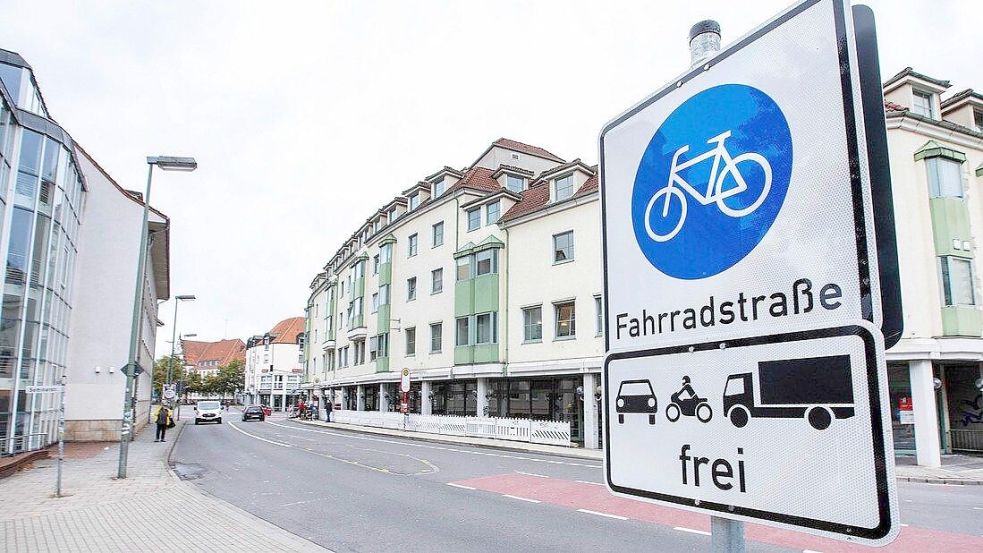 Die Lyrastraße in Osnabrück ist eine Fahrradstraße. Foto: Jörn Martens