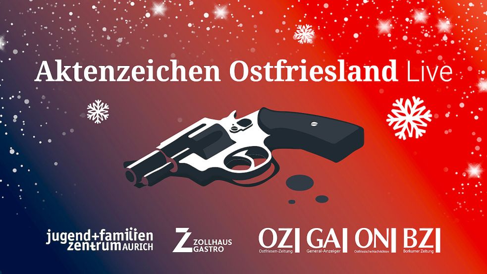 Tickets für „Aktenzeichen Ostfriesland“ – das perfekte Weihnachtsgeschenk für alle True-Crime-Fans. Grafik: Thorben Malchus